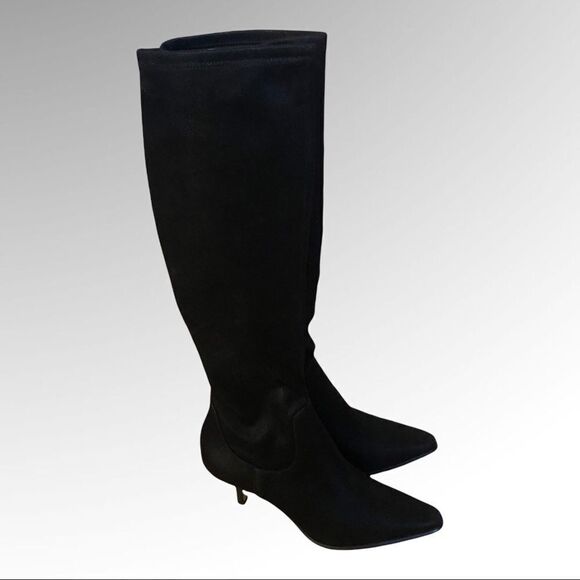 Donald J Pliner Black Suede Knee High Lola Boots, Size 8M New Without Box - Picture 2 of 9